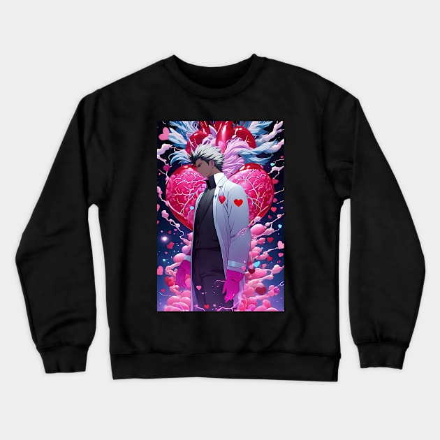 Anime cardiologist heart surgeon aesthetic art Crewneck Sweatshirt by Spaceboyishere